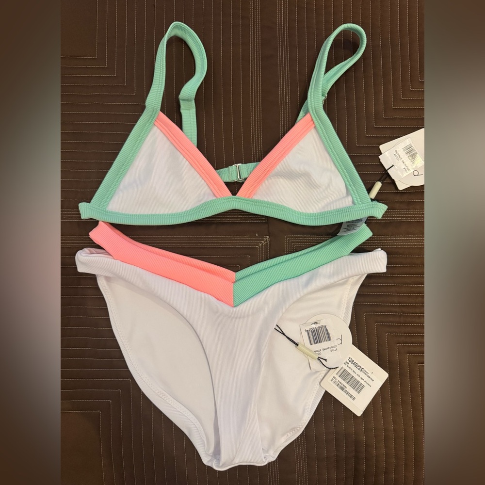 Peixoto Mint Green and Pink Bikini Set